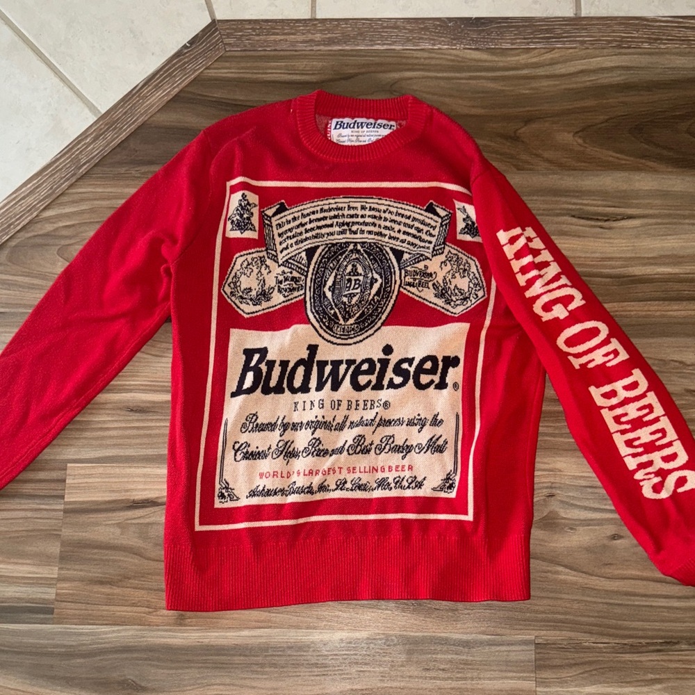 Vintage Budweiser Bold Red Crewneck Sweater